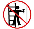 Do not overreach, user should keep their centre inside the stiles and both feet on the same step throughout the task.